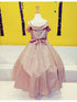 Little Girls Rose Gold Metallic Off Shoulder Flower Girl Dress 2-6 - SophiasStyle.com